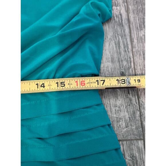 Vintage Cache Women's Green Blouson Gold Chain Halter Neck Mini Dress Size 10 - Picture 10 of 16